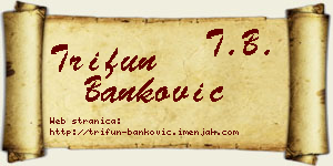 Trifun Banković vizit kartica